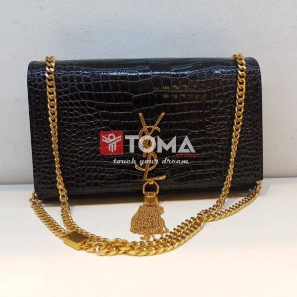kate  medium tassel in crocodile-embossed leather