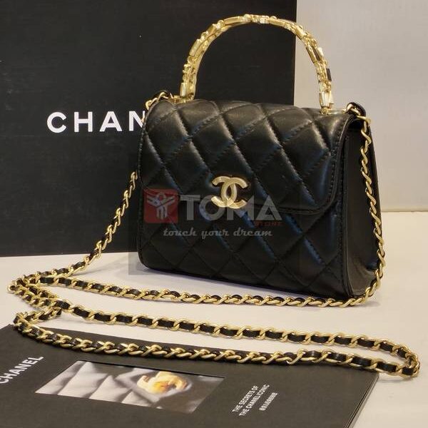 mini flap bag with top handel
