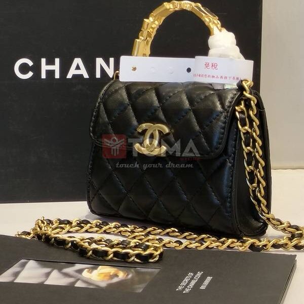 mini flap bag with top handel