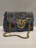 mini love broches quilted bag in canvas - Image 2