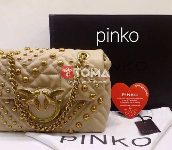 love mini puff woven studs soft bag