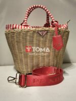 plaque woven tote bag