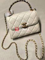mini flap bag with top handel