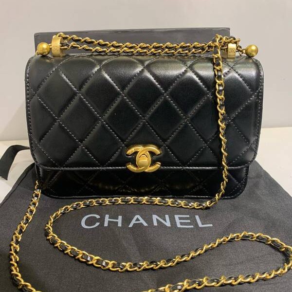 mini flap bag with top handel