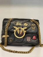 mini love broches quilted bag in canvas