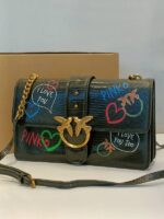 leather messenger bag love icon streer art love
