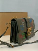 leather messenger bag love icon streer art love - Image 2