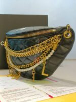 BLACK QUILTED LAMBSKIN LMITATION PEARLS PARIS - Image 2