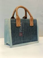 QUILTED DENIM TOTE BAG - Image 3