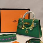 mini leather kelly bag