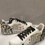 dolce gabbana white silver crystal logo portofino