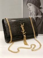 kate  medium tassel in crocodile-embossed leather