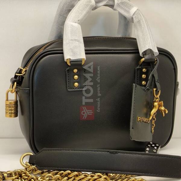 mini bowling bag in leather