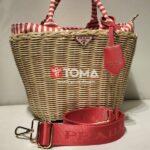 plaque woven tote bag