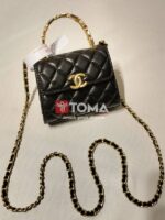 mini flap bag with top handel