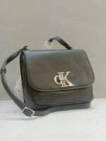 CALVIN KLEIN JEANS LOGO LOCK LEATHER STRAP
