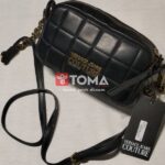 LEATHER PUFF BAG MIXED WITH STUDDED