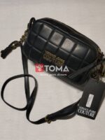 LEATHER PUFF BAG MIXED WITH STUDDED