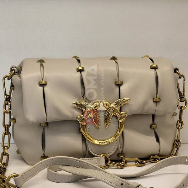 mini love puff bag with studs