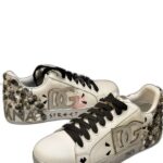 dolce gabbana white silver crystal logo portofino