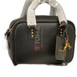 mini bowling bag in leather