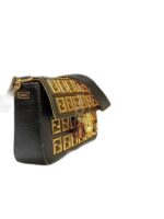 fendi and versace black leather ff embellished mini baguette - Image 3