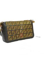 fendi and versace black leather ff embellished mini baguette - Image 2