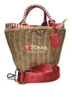 plaque woven tote bag