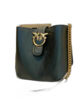 leather bucket bag love wave logo cl