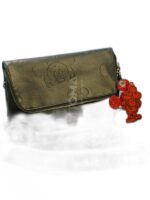 SHOULDER AND CROSS BAG WITH TWP STRAPS LEATHER AND METAL