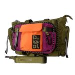 TOTE AND CROSS BAG WITH TWO STRAPS LEATHER AND FABRIC