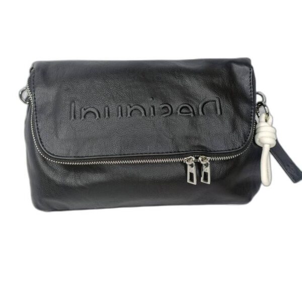 SHOULDER AND CROSS BAG WITH TWP STRAPS FABRIC AND LEATHER