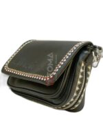 SHOULDER AND CROSS BAG WITH TWO STRAPS LEATHER AND FABRIC - Image 3