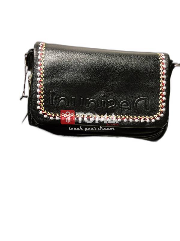 3695 SHOULDER AND CROSS BAG WITH TWO STRAPS LEATHER AND FABRIC - Image 1