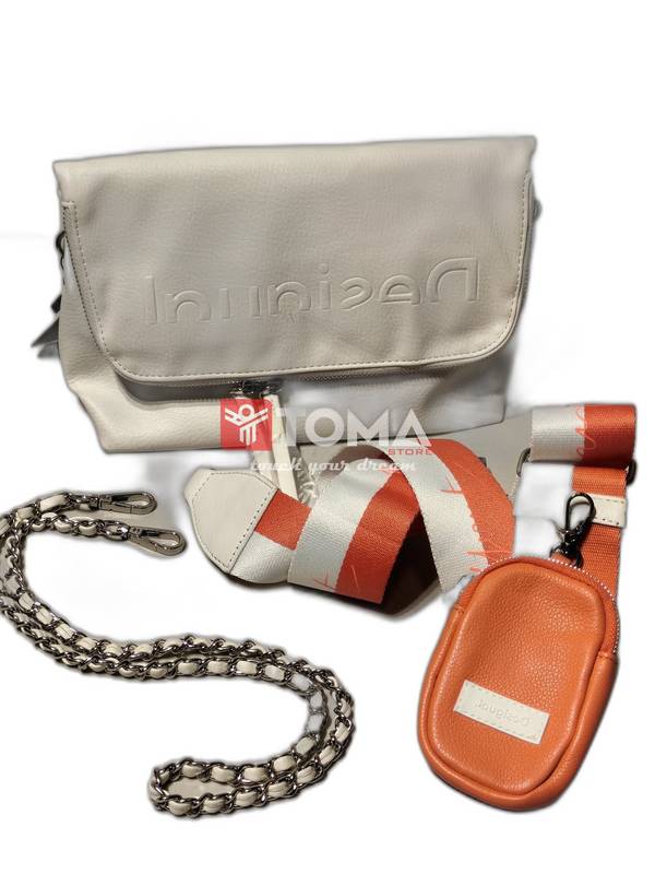 3698 TOTE AND CROSS BAG WITH TWO STRAPS LEATHER AND FABRIC - Image 1