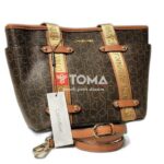 TOTE AND CROSS BAG WITH LEATHER STRAP