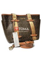 TOTE AND CROSS BAG WITH LEATHER STRAP