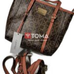 LADY AND CROSS BAG WITH LEATHER STRAP