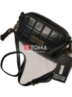 LEATHER PUFF BAG MIXED WITH STUDDED