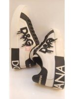 dolce gabbana leather logo detail low top