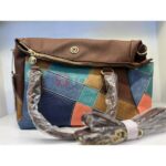 SHOULDER AND CROSS BAG WITH TWP STRAPS LEATHER AND METAL