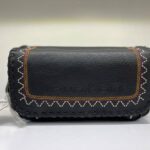 SHOULDER AND CROSS BAG WITH TWP STRAPS LEATHER AND METAL